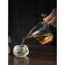 纯银公道杯玻璃日本高档手工木复古杯茶具配件功夫茶玻璃杯分茶器