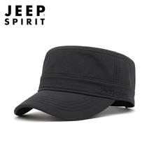 加绒加厚吉普Jeep平顶帽速干短檐光版男女休闲帽子春夏保暖帽正品