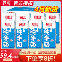 光明纯牛奶250ml*24盒2箱家庭装早餐纯牛奶牛奶整箱批纯奶4月产
