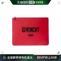 香港直邮Givenchy纪梵希女士手拿包红色皮革休闲手感舒适便携简约