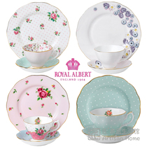 现货英国Royal Albert骨瓷红茶杯碟盘3件套波尔卡玫瑰Polka Rose