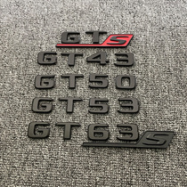 奔驰改装GT50 GT53 GT63 GTS AMG GT43个性车标后尾标字母标亮黑