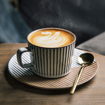 欧式简约咖啡杯复古陶瓷意式咖啡杯碟套装创意下午茶咖啡拉花杯子