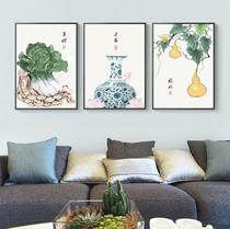 新中式客厅装饰画中国风招财荷花壁画现代简约沙发背景墙卧室挂画