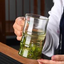 家用绿茶杯高硼硅玻璃泡茶杯透明观山茶杯耐高温加厚带把泡茶杯简