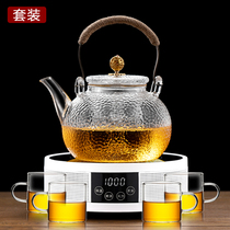 耐热加厚锤纹玻璃茶具烧水泡茶壶电陶炉家用全自动小型煮茶器套装
