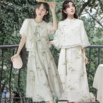 新中式国风禅意改良汉服女装日常2024夏套装学生盘扣小个子连衣裙