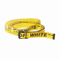 正确版本 OFF OW黄色腰带 Belt羽绒服WHITE工业风格帆布刺绣皮带
