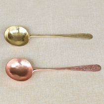 纯手工纯铜紫铜汤勺加厚 纯铜勺黄铜烫勺铜勺子铜饭勺纯铜汤勺