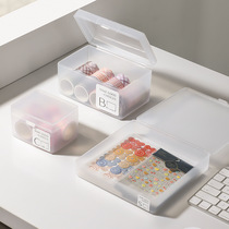 夹子贴纸卡片小物件收纳盒磨砂透明小号塑料盒抽屉分类整理收纳盒