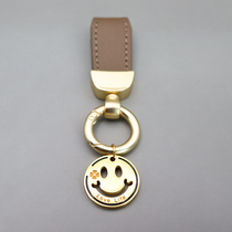 笑脸小羊皮创意真皮汽车钥匙扣挂件时尚锁匙圈环男女士车钥匙挂绳