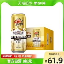 Harbin Beer/哈尔滨哈啤啤酒小麦王550ml*20听纸箱箱子装一箱麦香