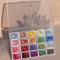 20色水彩颜料固体珠光水彩缠花美术绘画日式美甲矿物质珠光颜料