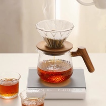 Hero 日式锤目咖啡壶套装耐热分享壶锤纹咖啡杯V60玻璃过滤杯手冲