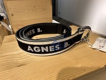香港專櫃代購agnes b.品牌logo字母帆布百搭男款腰帶皮帶 22秋冬