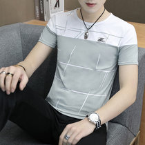 男装圆领字母新款上市常规白色优质青春流行日系精品修身韩版T恤D