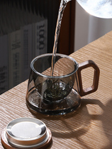 光一日式茶水分离杯玻璃茶杯耐高温办公室泡茶杯子茶道杯个人专用