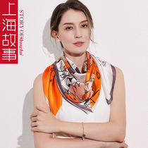 上海故事丝巾大方巾100%桑蚕丝围巾女士披肩母亲节生日礼物送妈妈