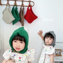 韩国博主同款儿童帽子秋冬毛线帽男女童手工chic护耳针织套头帽