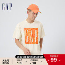 【亲肤】Gap男装LOGO纯棉宽松休闲短袖T恤876430夏季新款运动上衣