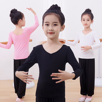 莫代尔儿童舞蹈练功服装上衣薄款女童短袖男孩长袖分体形体练习服