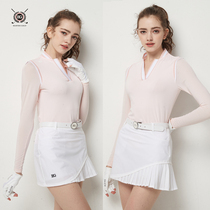 高尔夫冰丝防晒衣女长袖T恤夏季韩版冰凉透气高尔夫球上衣女套装