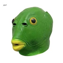 抖音网红同款绿鱼人绿头鱼头套搞怪搞笑皮卡丘鱼头怪面具沙雕面罩