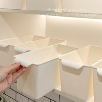 长条厨房柜子收纳盒窄长型带把手零食橱柜长方形手柄收纳筐储物盒