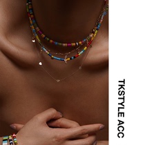TKSTYLEACC 彩色项链小众设计感时尚个性锁骨链同款耳圈手链女潮