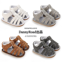 夏季婴儿凉鞋宝宝鞋防滑底室外罗马鞋包头男宝0-1岁学步鞋童鞋