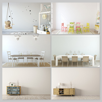 儿童房厨房餐厅客厅沙发空白墙装修设计效果图图片素材