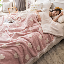 提花毛毯冬季加厚珊瑚绒毯单人毛巾被子春秋沙发盖毯空调毯床上用