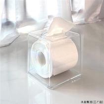 透明纸巾盒客厅 亚克力餐巾纸盒简约 酒店卷纸厕所纸巾筒塑料方形