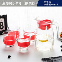 乐美雅玻璃水杯耐热玻璃凉水壶饮料杯冷水壶家用杯具水具茶具套装