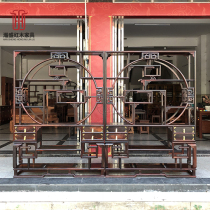 老挝大红酸枝木博古架实木中式多宝阁古董展示架仿古茶叶架隔断柜