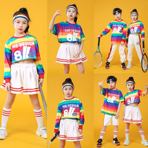 六一儿童啦啦操服装女童爵士舞潮男童装街舞套装嘻哈运动会演出服