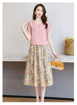 棉麻套装夏新款女韩版休闲气质文艺范亚麻裙子两件套中长款连衣裙
