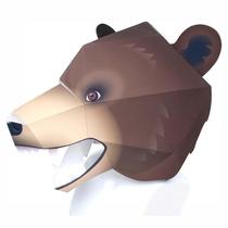 儿童益智DIY立体手工制作棕熊狗熊面具头套头饰3D纸模型纸艺玩具