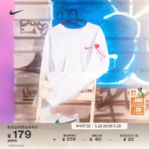 Nike耐克官方男子长袖T恤情侣纯棉印花休闲叠搭刺绣FV3994