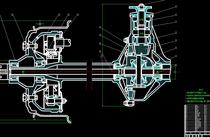 汽车驱动桥主减速差速器机械设计2D图机械CAD素材