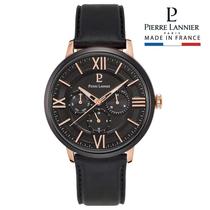 日本代购 Pierre Lannier 男士三眼多功能表盘商务休闲真皮手表