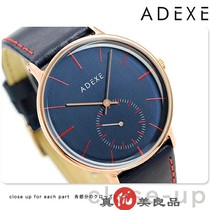 日本代购 ADEXE 男士极简复古独立小秒超薄表盘皮带商务休闲手表