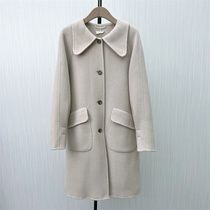 C●2023冬装新品 双面呢大衣女中长款气质宽松绵羊毛呢外套8095