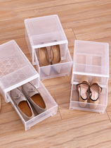 推拉抽屉式鞋盒透明鞋子收纳盒整理箱单个装宿舍折叠鞋合家用鞋架