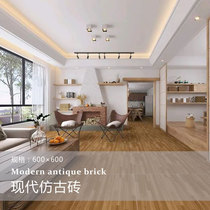 仿古砖客厅卧室阳台露台地面600600耐磨水泥色木纹复古瓷砖地砖