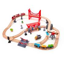Hape火车轨道多功能套 3岁+儿童益智玩具婴幼儿宝宝木质模型套装