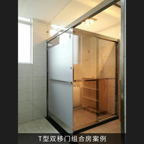 莱博顿淋浴房地产工程定制钻石型L型平开推拉门卫生间隔断玻璃门