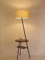落地灯现代简约落地灯客厅卧室置物茶几灯创意美式简约灯具带桌子