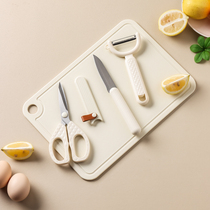 川岛屋刀具厨房套装组合厨具全套家用水果婴儿辅食菜刀菜板二合一