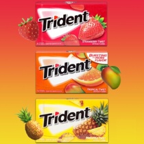 美国进口Trident三叉戟木糖醇无糖口香糖泡泡糖薄荷果味多口味